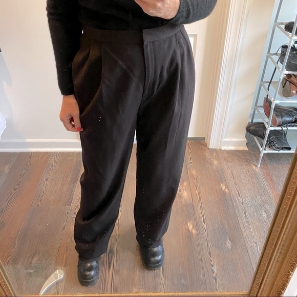 Jones New York dark brown pleat front trousers 96% wool lined in polyester - Picture 4 of 7